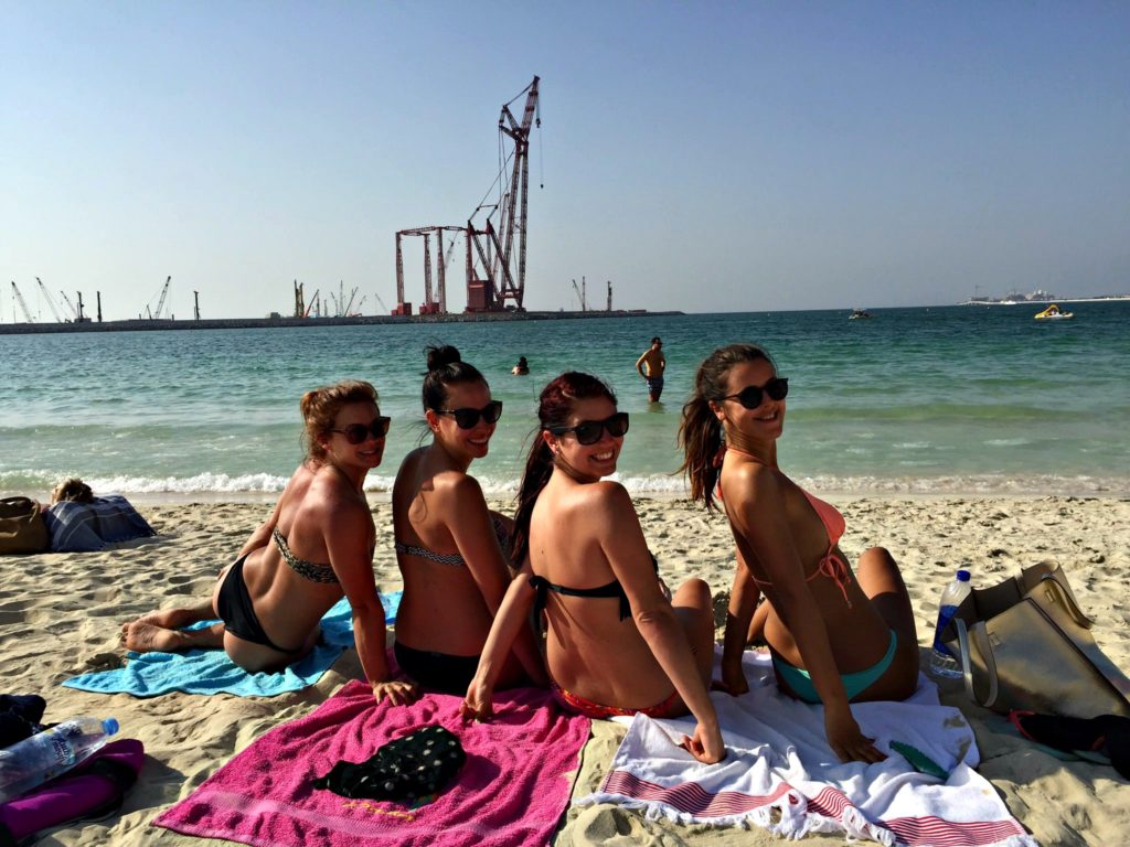 At the beach in Dubai